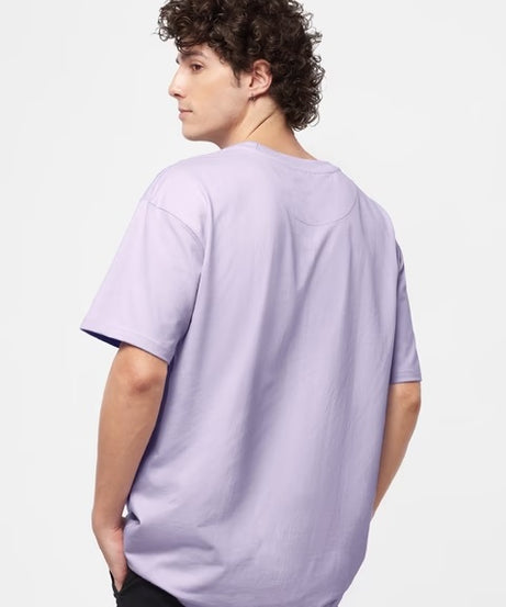 Solids Light Lavender Oversized T-Shirts