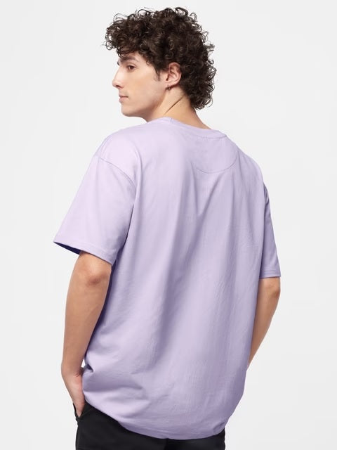 Solids Light Lavender Oversized T-Shirts