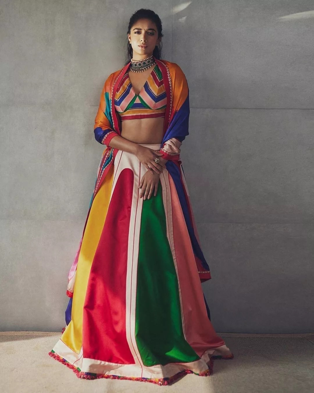 Designer Festival Wear Sartin With Digital Print Lehenga Blouse Dupatta