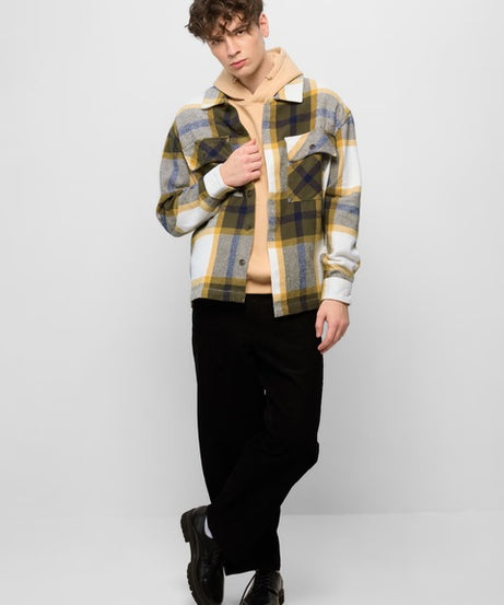 Plaid Sunbeam Men Flannel Shackets