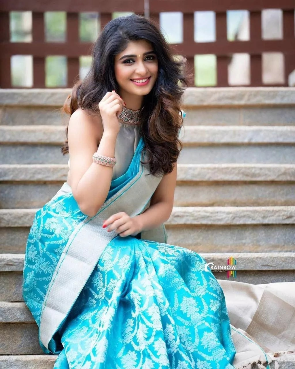 Sky Blue Latest Designer Exclusive Wedding Saree With Blouse