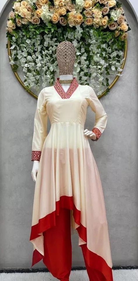 Indian Bollywood Ethnic Silk Suit Dhoti & 2 Piece Set