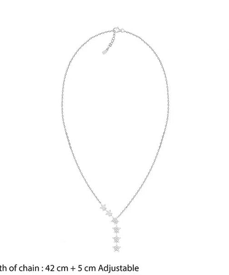 Silver Starry Drop Necklace