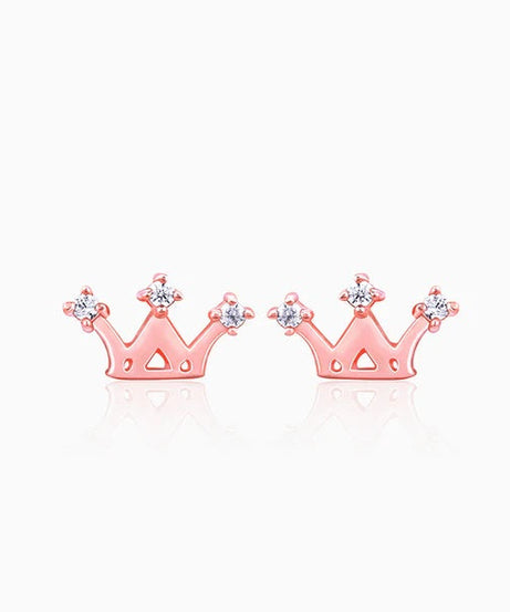 Rose Gold Tiara Stud Earrings