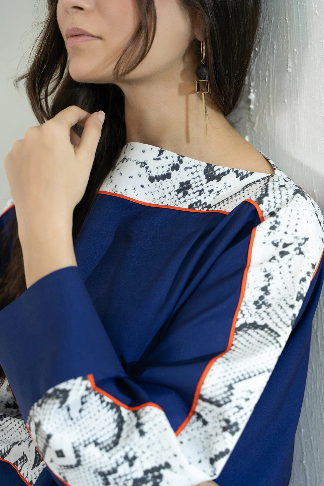 Blue Flowy Viscose Rayon Kaftan  Lounge & Resort Wear Women's Caftan