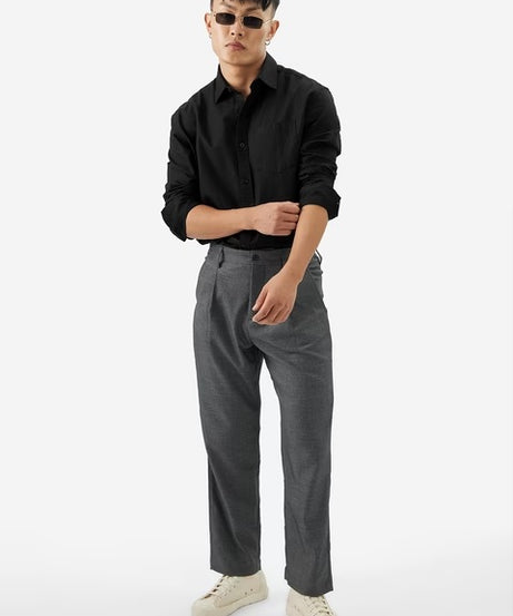 Cotton Linen Bold Black Cotton Linen Shirts