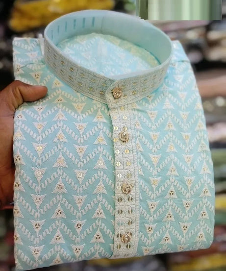 Men's Indian Bollywood Ethnic Full Stitched Rayon Viscose Kurta Pajama