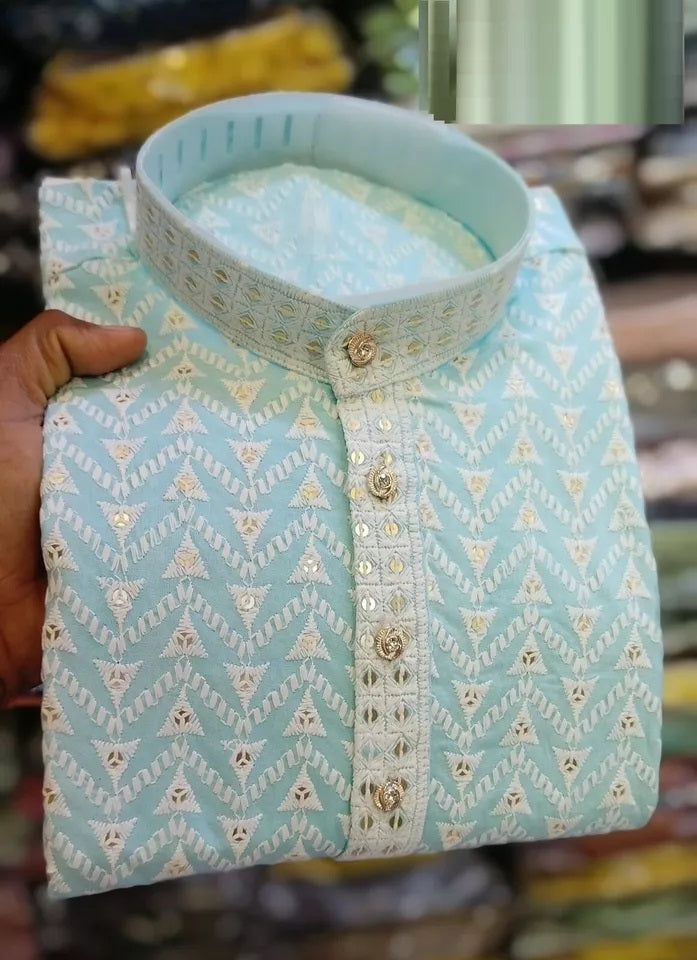 Men's Indian Bollywood Ethnic Full Stitched Rayon Viscose Kurta Pajama