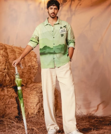 Bloom Scenic Route Men Relaxed Shirts