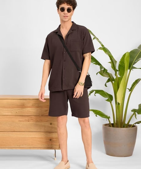 Mocha Men Textured Shirts
