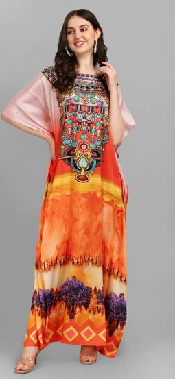 Kaftan Dress Kimono Maxi Style Dress for Women Printed Free Size Caftan
