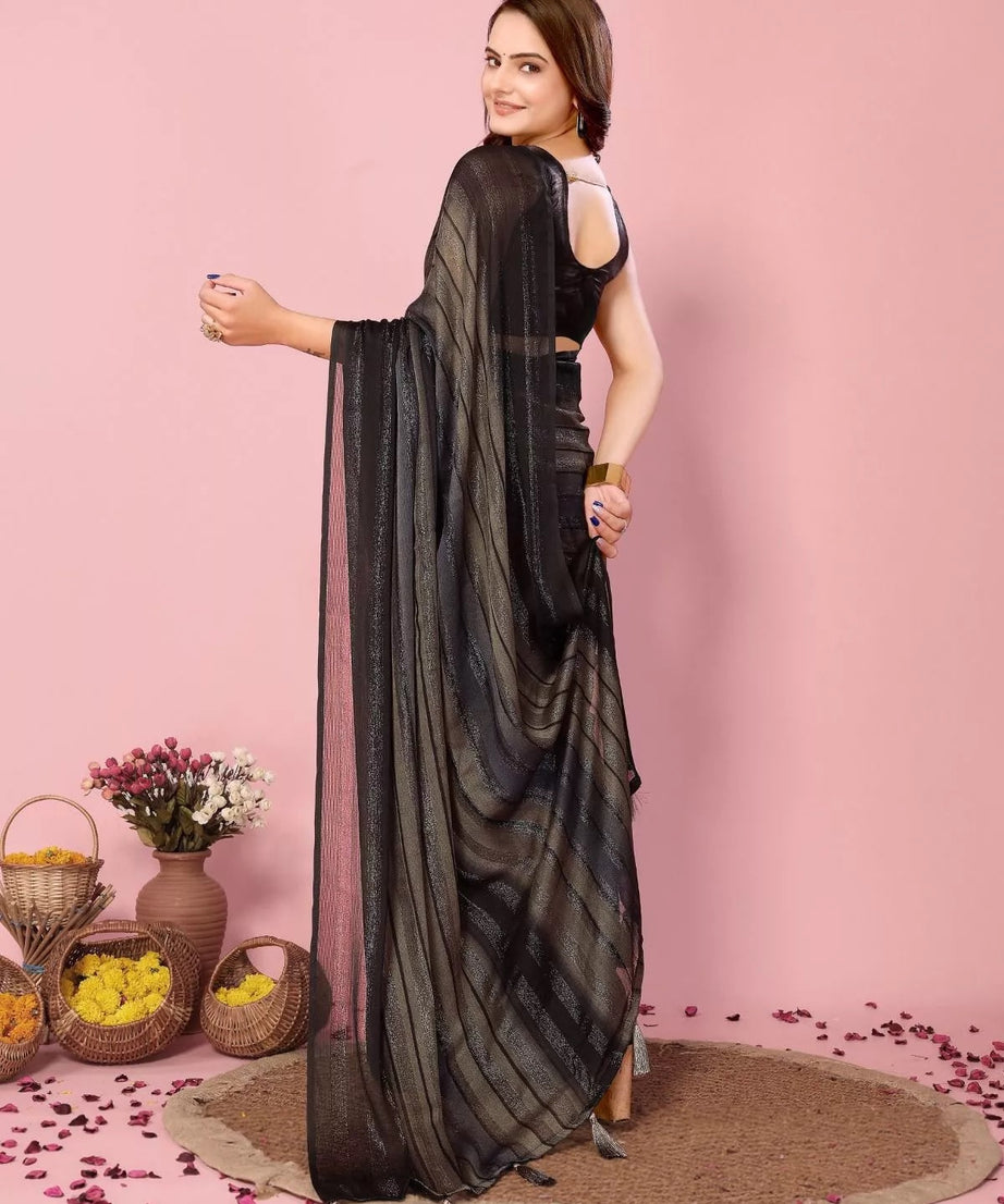 Traditional Rangoli Zari Silk Saree Blouse