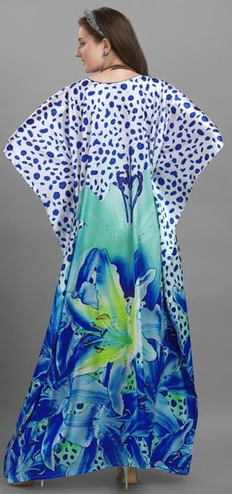 Long Colorful Printed Kaftan Dress For Women Soft Loungewear