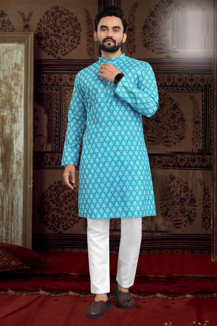 Pure Cotton Men's Kurta Pajama Set