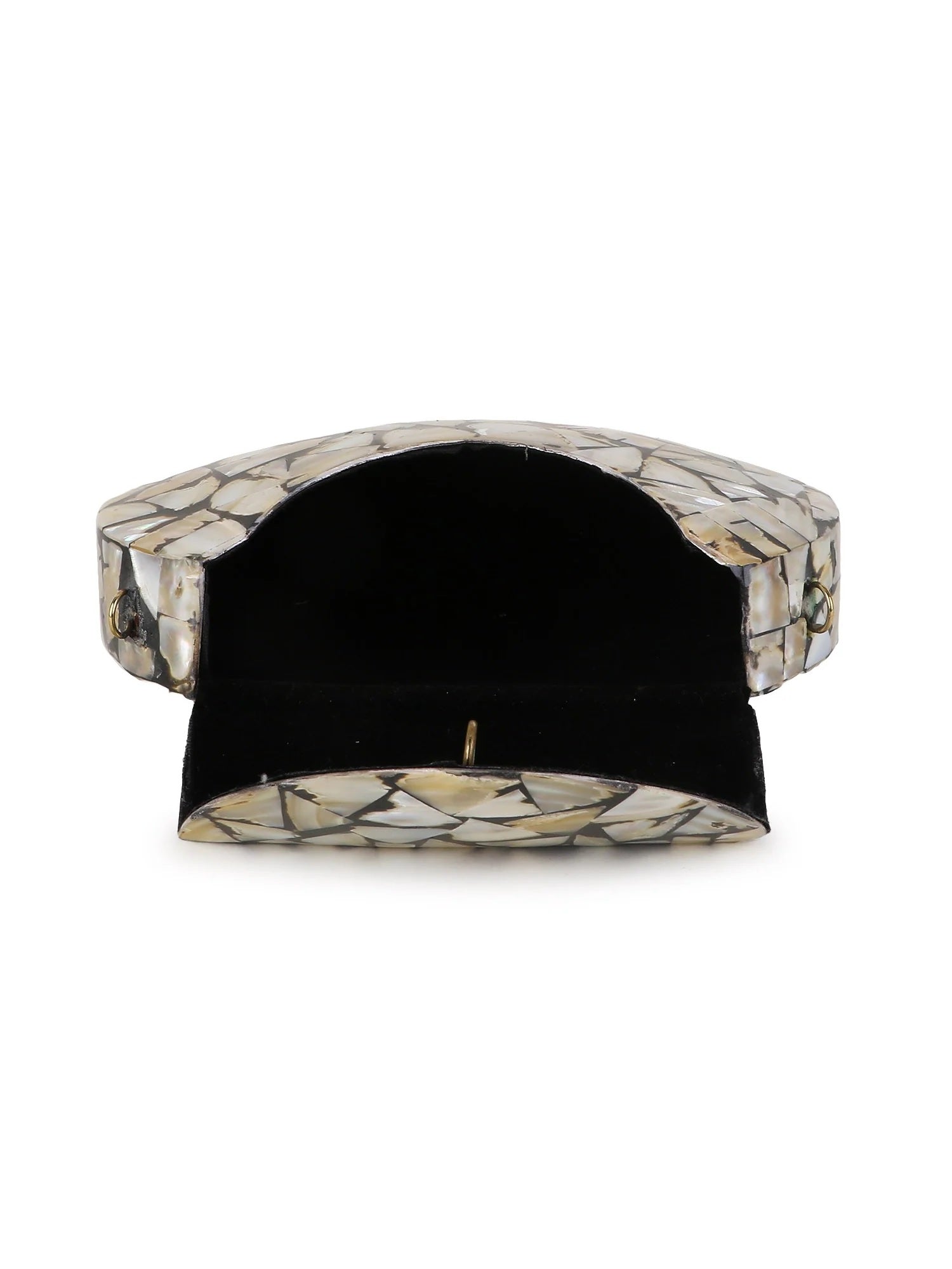 Mosaic Marble Finish Metal Clutch