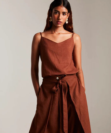 Co-Linen Camisole Top & Wrap Pants