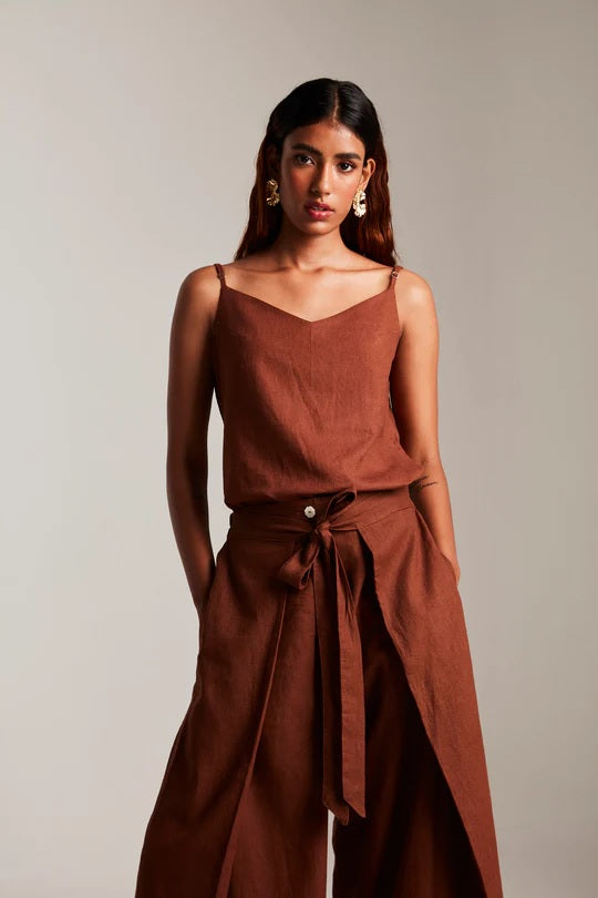 Co-Linen Camisole Top & Wrap Pants