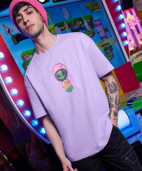 Alien Invasion Exploring Earth Oversized T-Shirts