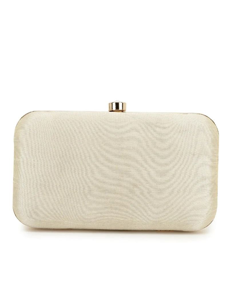 Designer Embellished Faux Silk Clutch