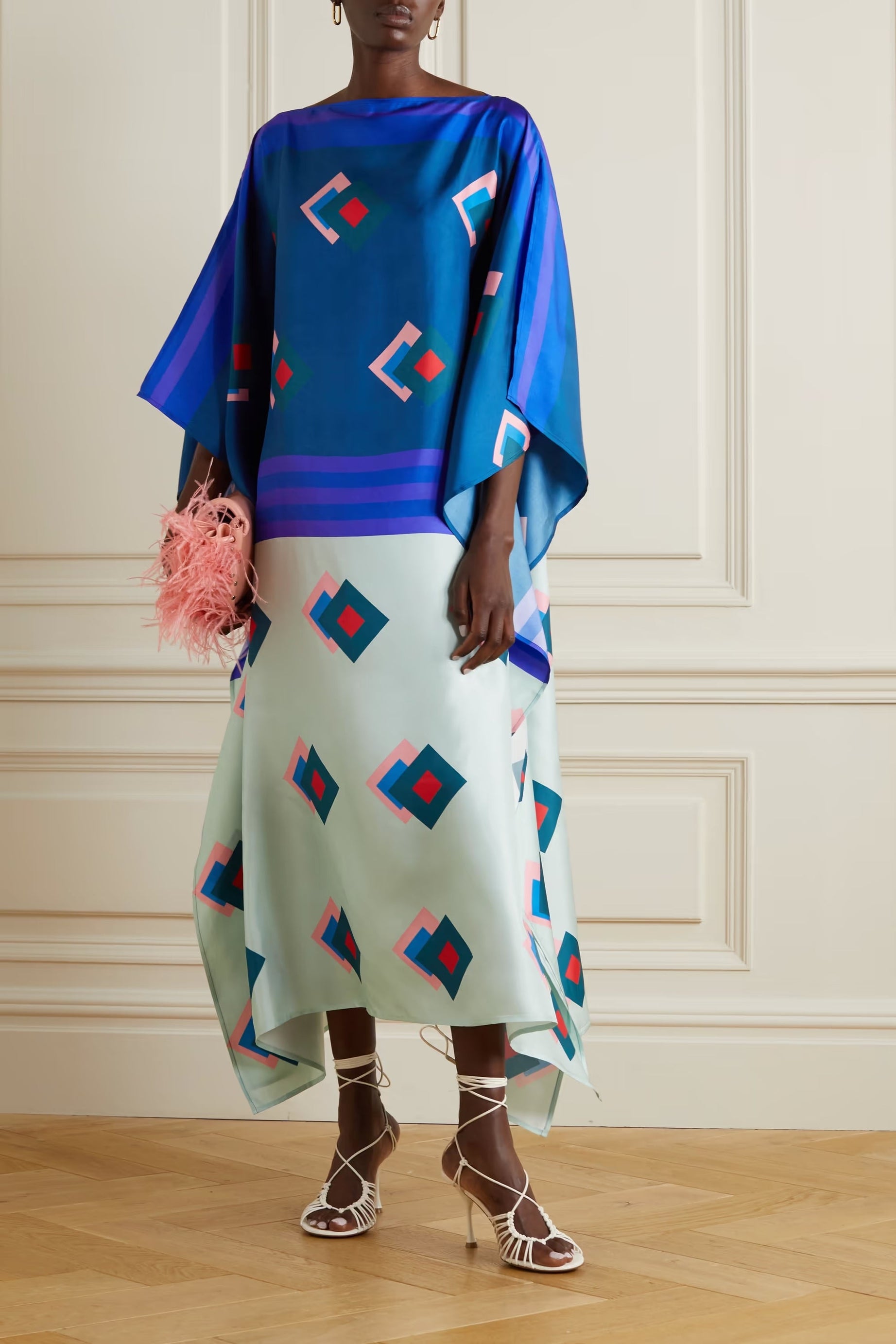 Soft Satin Silk Kaftan, Luxurious and Lightweight Women's Caftan