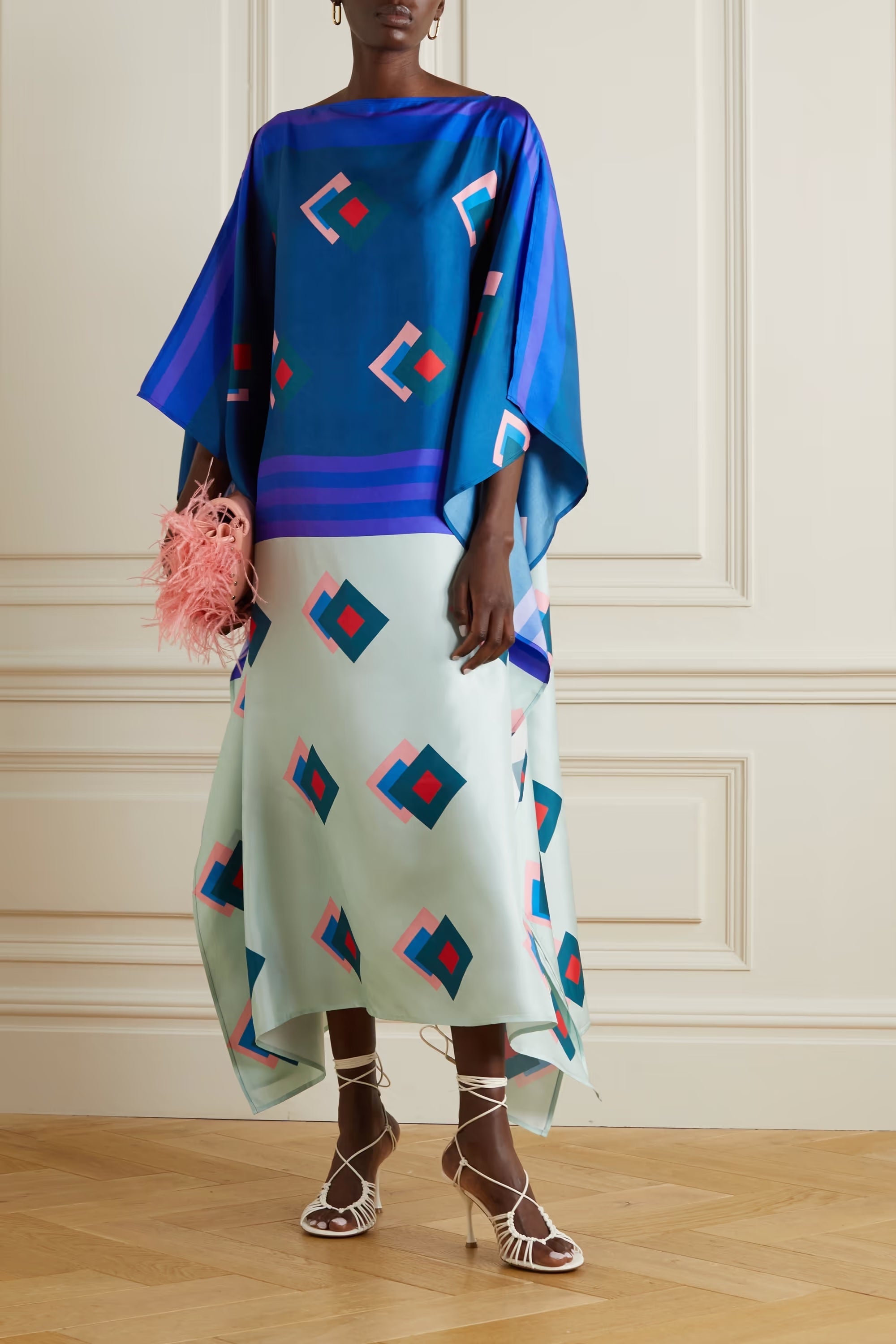 Soft Satin Silk Kaftan, Luxurious and Lightweight Women's Caftan