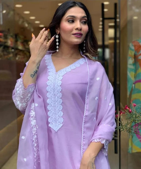 Classic Style Full Stitched Georgette Kurti Bottom With Dupatta