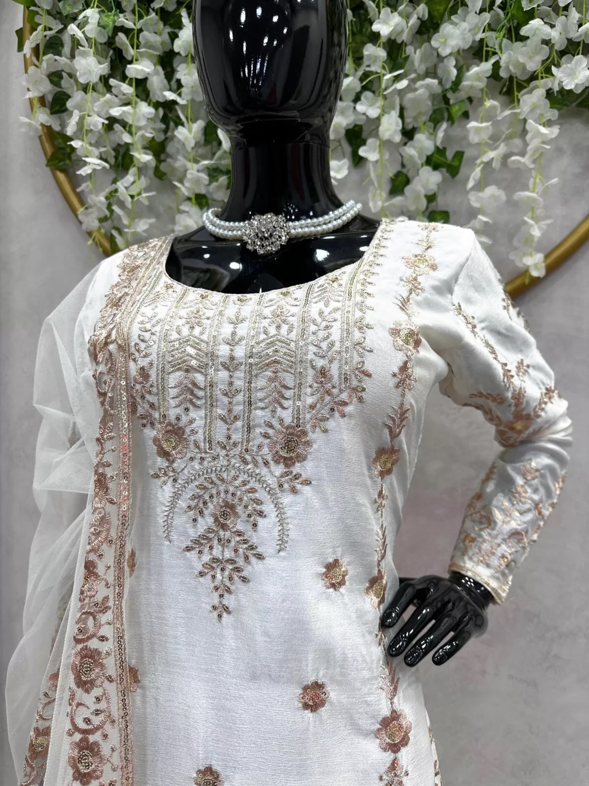 Chinon Silk Traditional Wedding Wear Latest Top Sharara & Dupatta