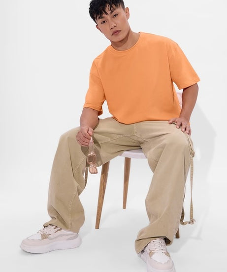 Solids: Light Orange Oversized T-Shirts
