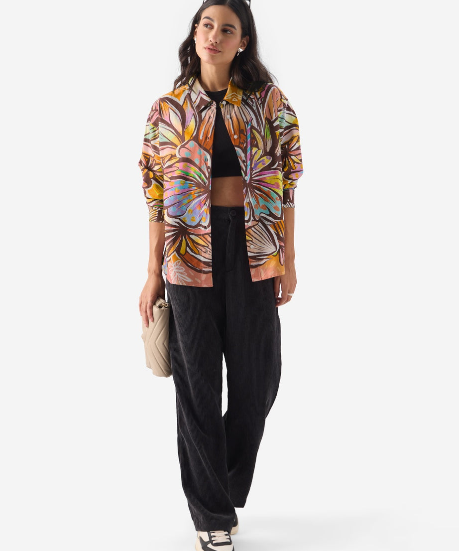 Floral Mirage Women Boyfriend Shirts