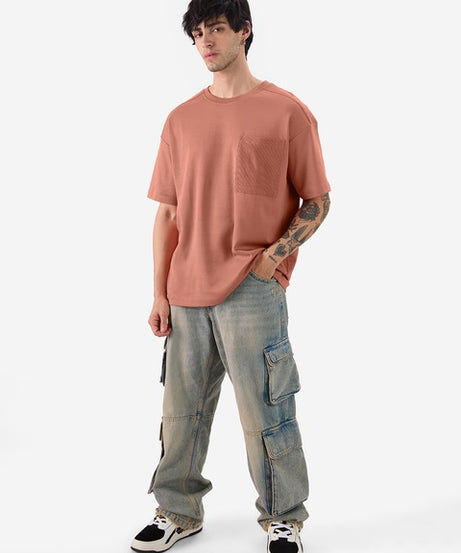 Solids Rouge Red Oversized T-Shirts