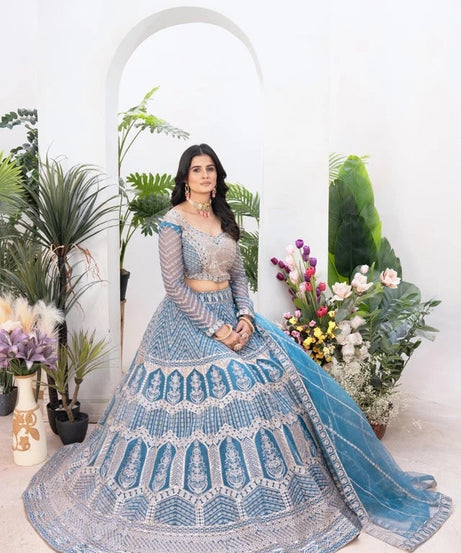 Exclusive Stitched Premium Net Wedding Function  Lehenga Blouse With Dupatta 15-MA