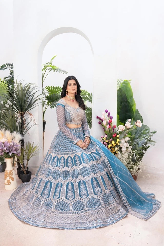 Exclusive Stitched Premium Net Wedding Function  Lehenga Blouse With Dupatta 15-MA