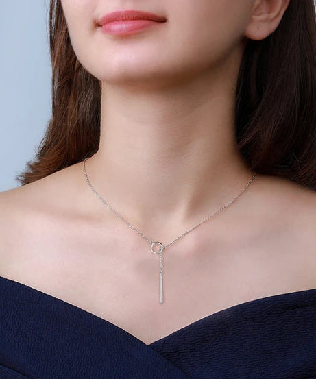 Silver Elegance Over All Pendant With Link Chain