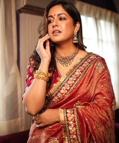 Heavy Soft Banarasi Crush Fabric Party Wedding Wear Saree,Function Sari