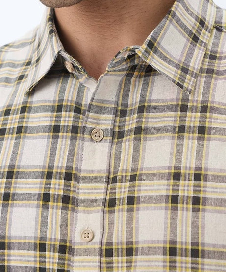 Checks Bumblebee Cotton Linen Shirts