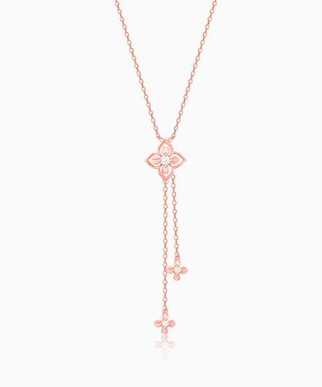 Rose Gold Artsy Floral Necklace