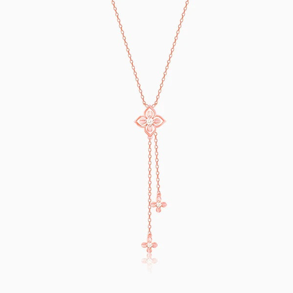 Rose Gold Artsy Floral Necklace