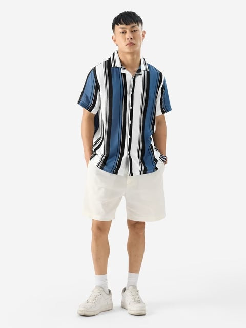 Stripes Malibu Blue Holiday Shirts