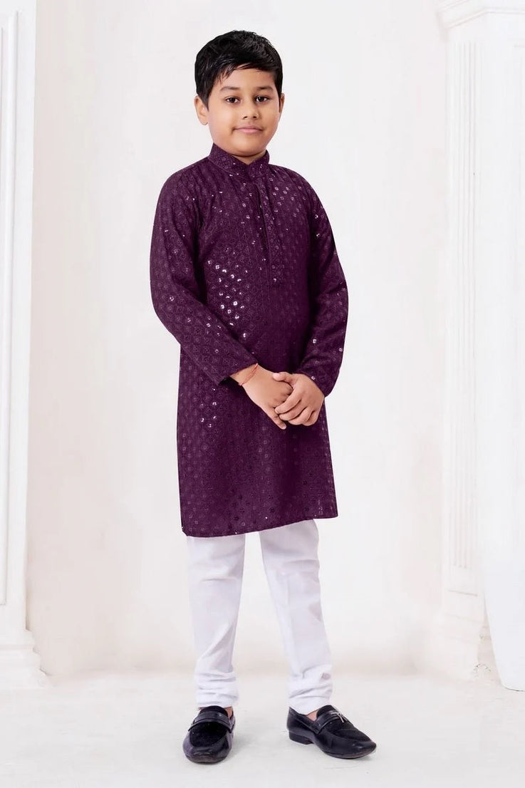 Chikankari kids Wear Kurta Pajama Set For Kid's Boys