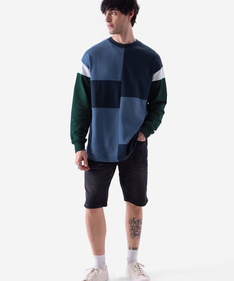 Blue Oversized Full Sleeve T-Shirts