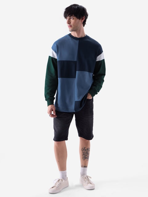 Blue Oversized Full Sleeve T-Shirts