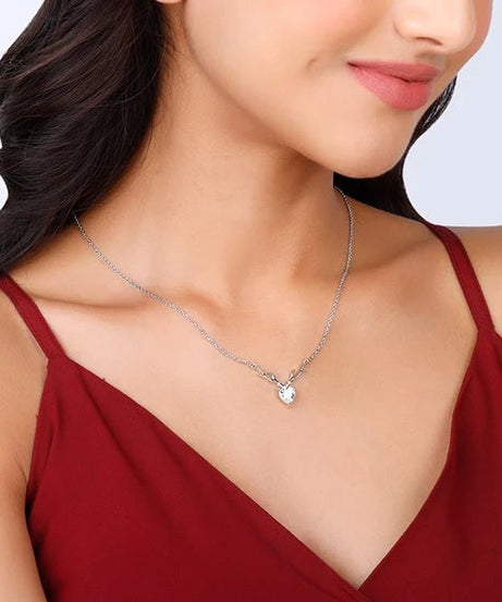 Anushka Sharma Silver Deer Heart Necklace