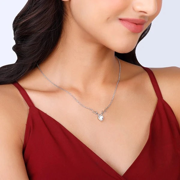 Anushka Sharma Silver Deer Heart Necklace