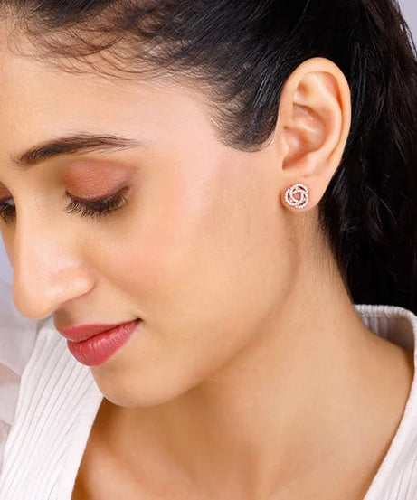 Rose Gold Embrace Stud Earrings