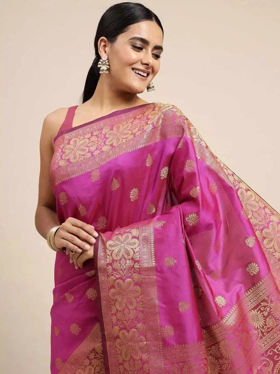 Party Wear Fancy Banarasi Soft Silk Saree For Women's