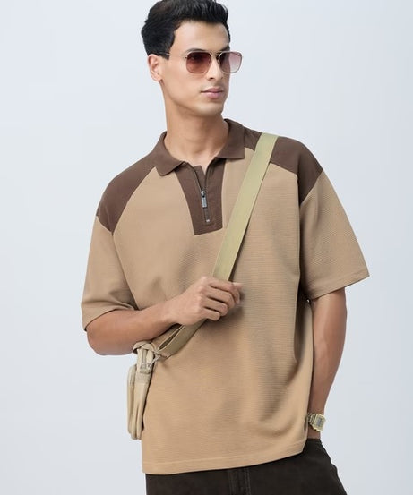 Ottoman Colourblock: Sepia Zipper Polos