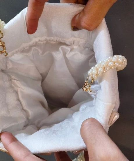White Pearl Beaded Potli Bag