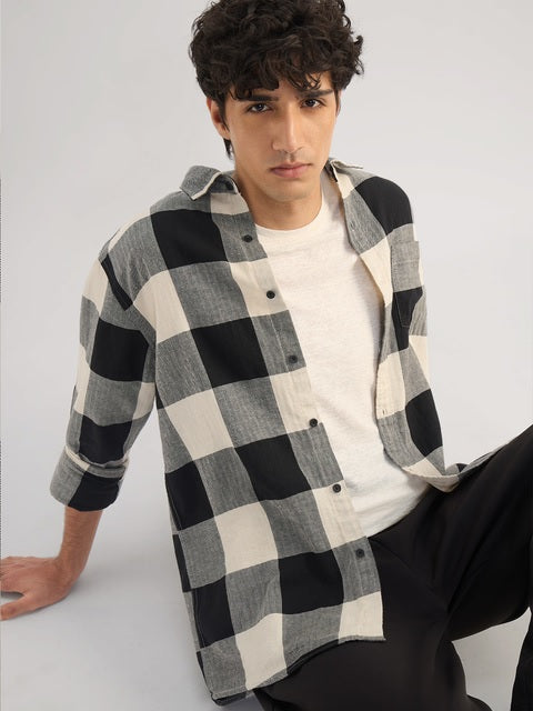Checks Carbon Cotton Linen Shirts