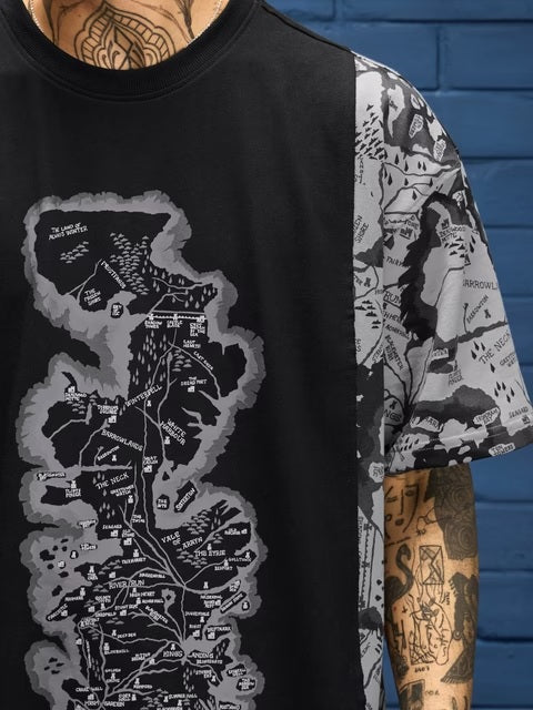 House Of Dragon Map Oversized T-Shirts