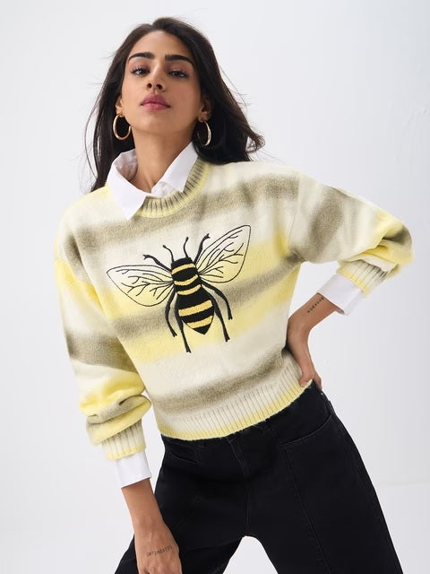 Ombre Sweater Just Bee Women Cropped Sweaters